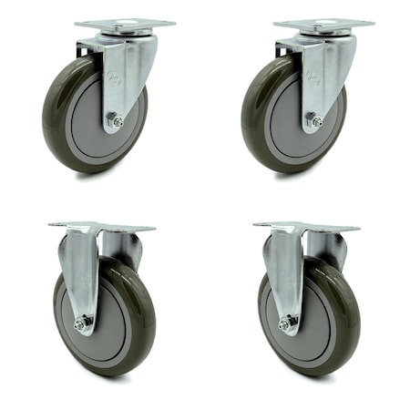 Service Caster 5" Casters for Rubbermaid 4400, 4500 Series - Heavy Duty Replacement, 4PK RUB-SCC-20S514-PPUB-2-R514-2